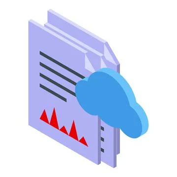 Report data cloud icon, isometric style Illustrazione stock