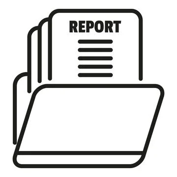 Report data folder icon outline vector. Business document Stock Illustration
