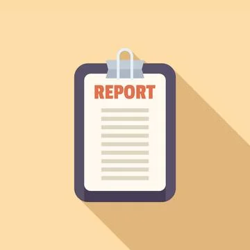 Report data icon flat vector. Document chart Stock Illustration