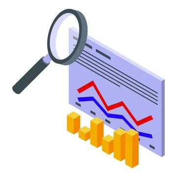 Report data icon isometric vector. Business performance Illustrazione stock