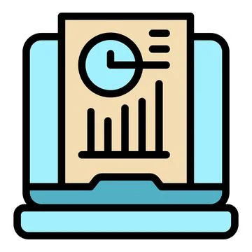 Report data icon vector flat Stock Illustration