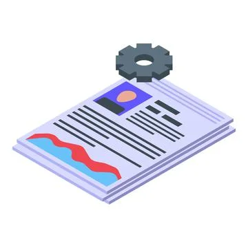 Report data person icon, isometric style イラスト素材