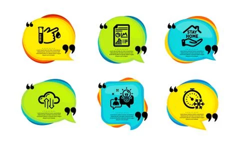 Report document, Cloud sync and Blood donation icons set. Stay home, Idea and Stock Illustration