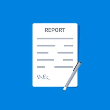 Report document file icon form. Paper document signature paperwork symbol with Stock Illustration