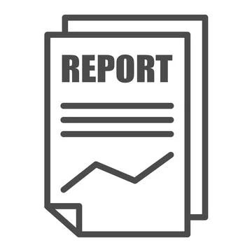 Report document icon, editable stroke, pixel perfect Stock Illustration