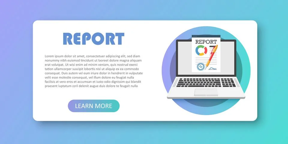 Report document icon in flat style. Dashboard plan vector illustration on i.. Stock Illustration