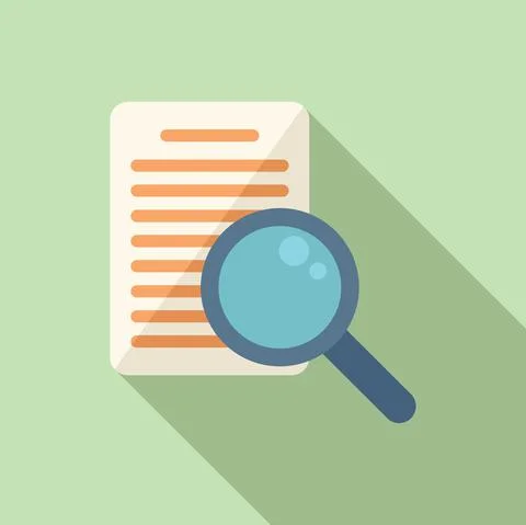 Report document icon flat vector. Business paper Illustrazione stock