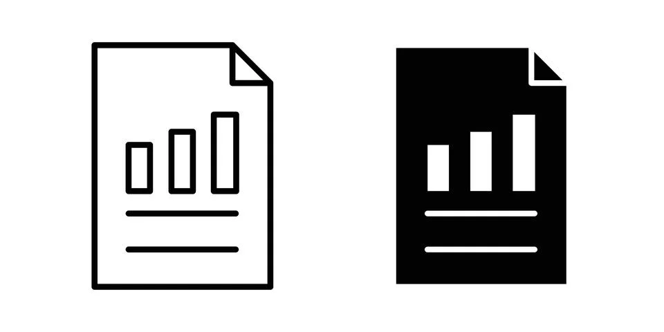 Report document icon pack with silhouette and stroke web icons イラスト素材