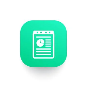 Report, document icon, vector pictogram Illustrazione stock