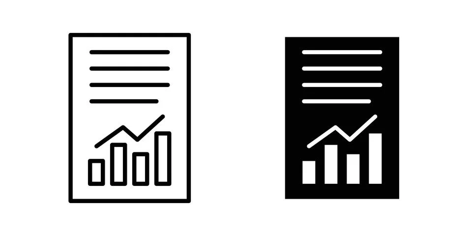 Report document icon vector, symbol, logo illustrations Stock Illustration