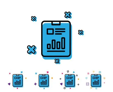 Report document line icon. Analysis Chart. Stock Illustration