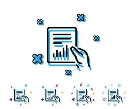 Report document line icon. Analysis Chart. Stock Illustration