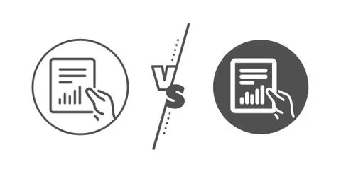 Report document line icon. Analysis Chart. Vector Ilustração Stock