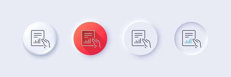 Report document line icon. Analysis Chart. Line icons. Vector Ilustração Stock