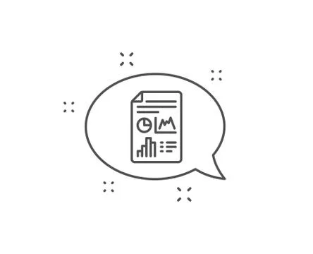 Report document line icon. Column graph sign. Vector Stock Illustration