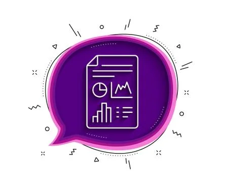 Report document line icon. Column graph sign. Vector Stock Illustration