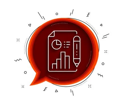 Report document line icon. Column graph sign. Vector Stock Illustration