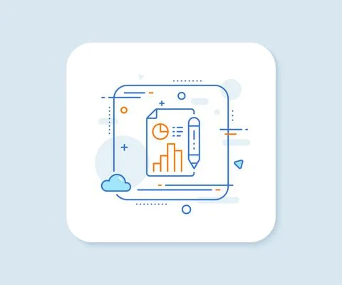 Report document line icon. Column graph sign. Vector Stock Illustration