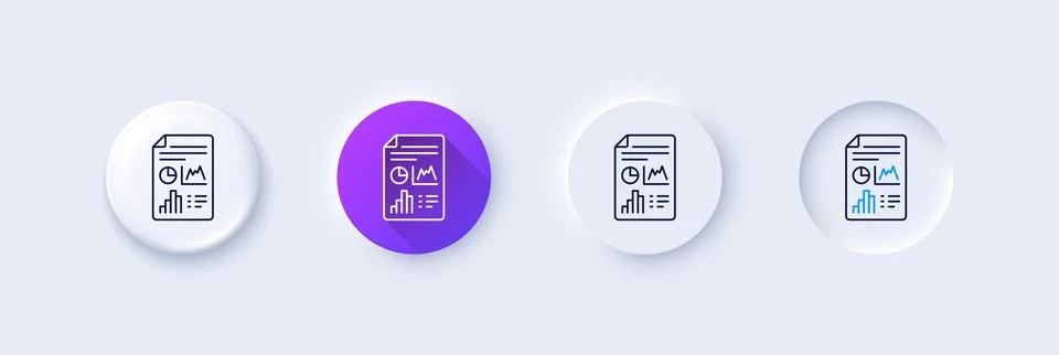 Report document line icon. Column graph sign. Line icons. Vector 库存插图