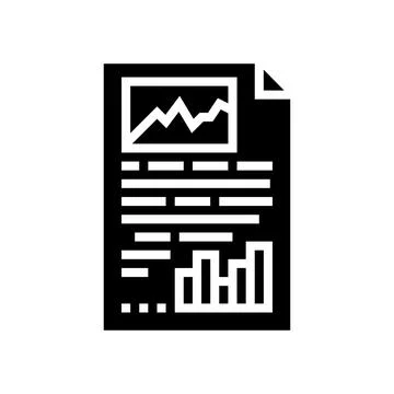 Report document paper glyph icon vector illustration Illustrazione stock