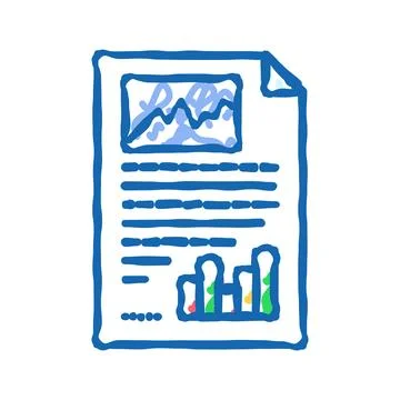Report document paper icon doodle illustration Stock Illustration