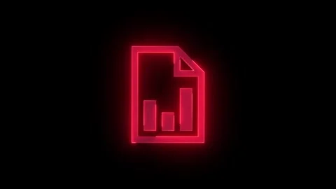 Report document stroke icon glowing neon animation Stock Footage 289520021