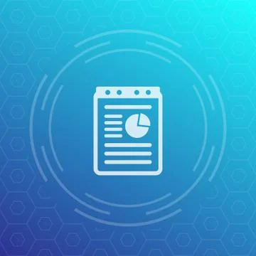 Report, document vector icon Stock Illustration