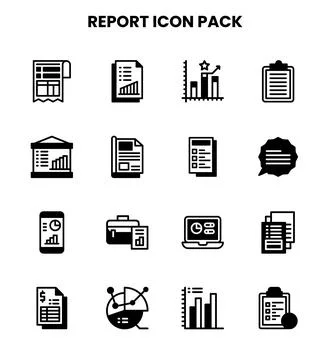 Report DuoTone Graphics Icons Pack 스톡 일러스트