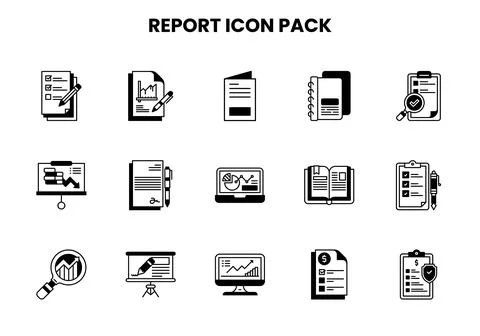Report DuoTone Graphics Icons Pack Stock Illustration