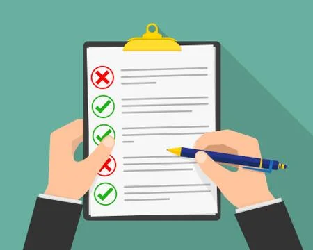 Report file in the hand. Vector illustration. Stock Illustration