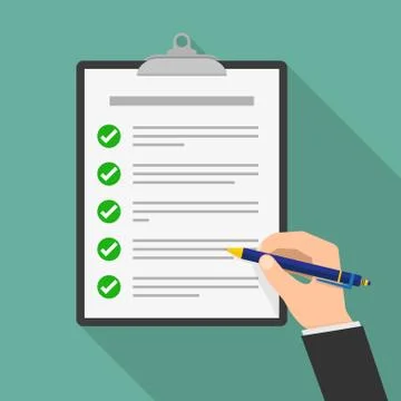 Report file in the hand. Vector illustration. Stock Illustration