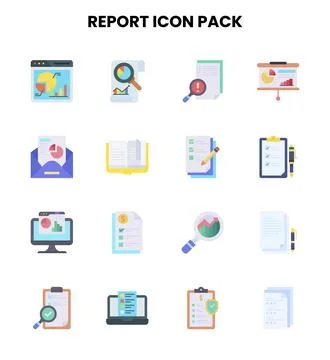 Report Flat UI Icons Pack Stock Illustration