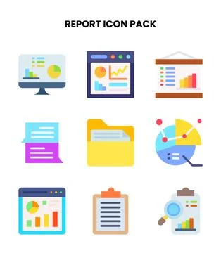 Report Flat UI Icons Pack Stock Illustration