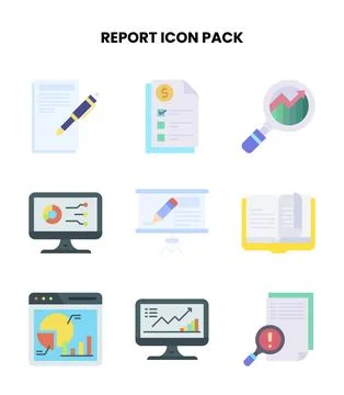 Report Flat UI Icons Pack Illustrazione stock