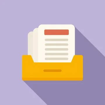 Report folder icon flat vector. Document data Stock Illustration