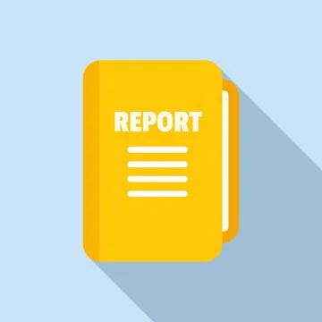 Report folder icon flat vector. Computer data Stock Illustration