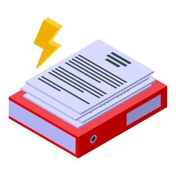 Report folder icon isometric vector. Company finance Stock Illustration
