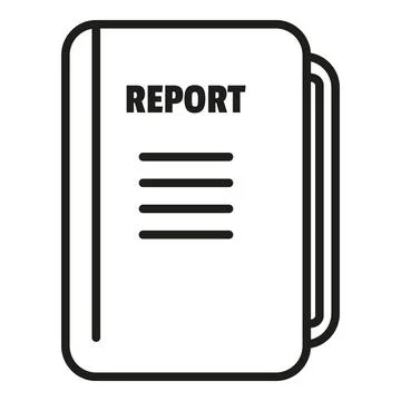 Report folder icon outline vector. Computer data 스톡 일러스트
