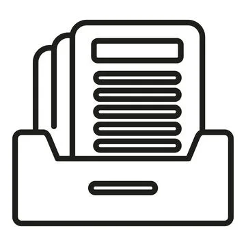 Report folder icon outline vector. Document data Illustrazione stock
