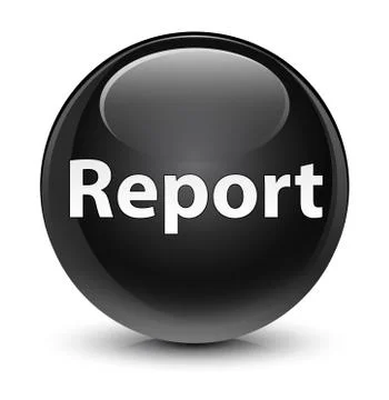 Report glassy black round button Stock Illustration