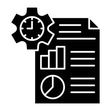 Report Glyph Icon Stock Illustration