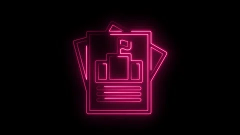 Report with graph and business information in neon glowing line style animati Stock Footage 346007901