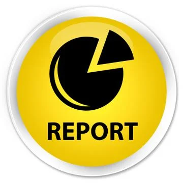 Report (graph icon) premium yellow round button Stock Illustration