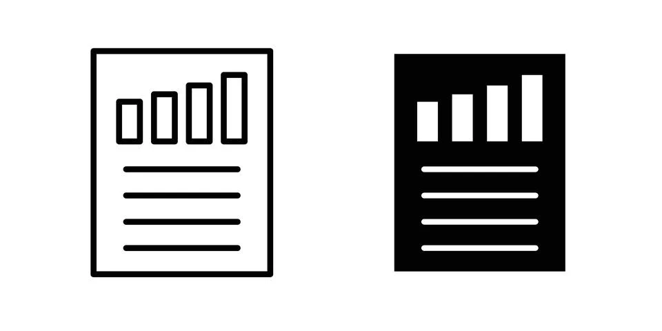 Report icon for design projects and web UI Stock Illustration