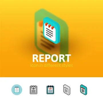 Report icon in different style Stock Illustration