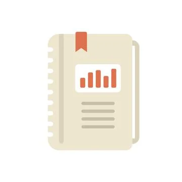 Report icon flat vector. Business document Stock Illustration