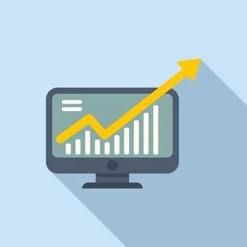 Report icon flat vector. Computer data Stock Illustration