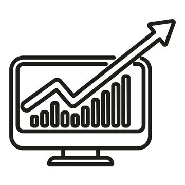 Report icon outline vector. Computer data Stock Illustration