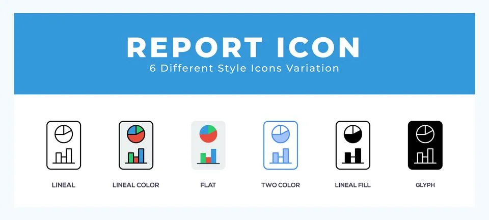 Report icon set. Design elements for logo 스톡 일러스트