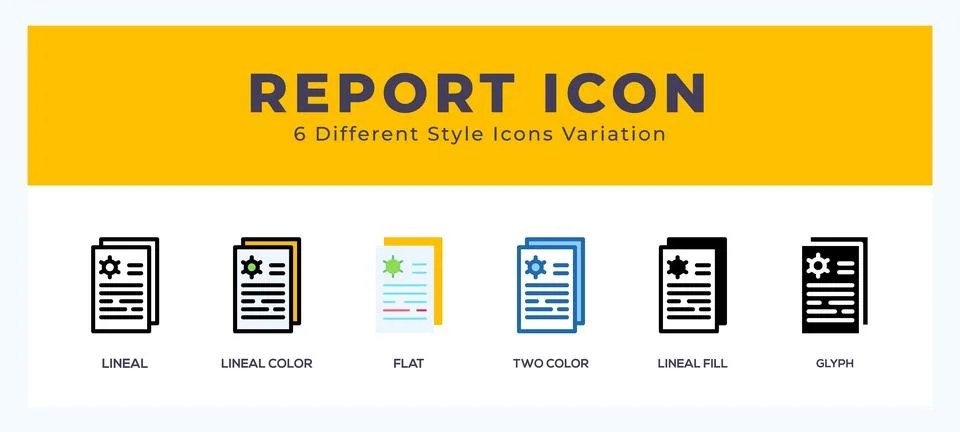 Report icon set. Design elements for logo Stockillustratie